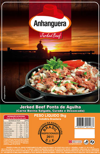 Jerked Beef do tipo Ponta de Agulha embalagem de 5kg - Anhanguera Alimentos